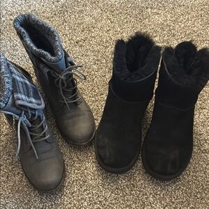Women's Black and Gray Boots